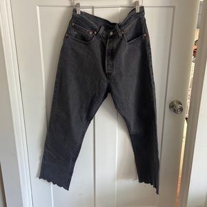 Levi’s 501 straight cut denim with scalloped hem